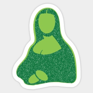 Pop Minimal Lime Green Mona Lisa Sticker